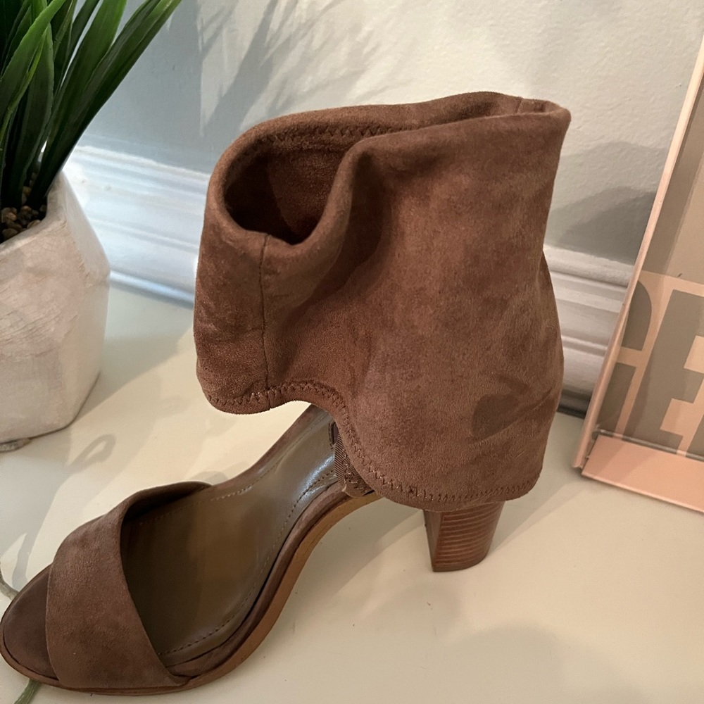 Brown Covered Ankle Heels